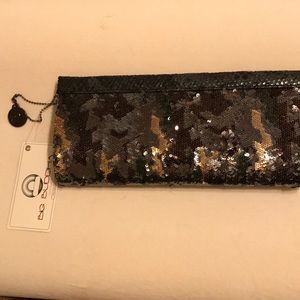 Sequined clutch evening purse